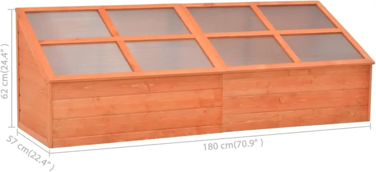 Tidyard Holz Treibhaus 180x57x62 cm Pflanzenhaus mit PC-Platte für Garten und Gewächshaus – Bild 6