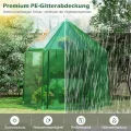 COSTWAY Gewächshaus, Treibhaus mit Allwetter-PE-Abdeckung, Rolltür und Fenster, Foliengewächshaus Tomatengewächshaus Tomatenhaus, Pflanzenhaus für Tomaten & Topfpflanzen, 198 x 172 x 190 cm, Grün - Thumbnail 4