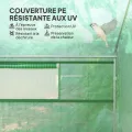 Outsunny Gartengewächshaus 12 m², 4 x 3 x 2 m Garten-Tunnelgewächshaus mit Rolltüren und großen Netzfenstern, Gewächshaus aus verzinktem Stahl und UV-beständigem PE mit hoher Dichte 140 g/m², grün - Thumbnail 4