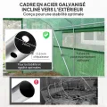 Outsunny Gartengewächshaus 12 m², 4 x 3 x 2 m Garten-Tunnelgewächshaus mit Rolltüren und großen Netzfenstern, Gewächshaus aus verzinktem Stahl und UV-beständigem PE mit hoher Dichte 140 g/m², grün - Thumbnail 5