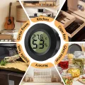 Hygrometer Thermometer Mini Digital Temperatur Luftfeuchtigkeitsmessgerät Rund Humidity Meter für Innenräume, Gewächshäuser, Terrarien, Gitarrenkoffer,Humidor, Inkubatoren & Glas (3er Pack) - Thumbnail 4