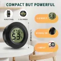 Hygrometer Thermometer Mini Digital Temperatur Luftfeuchtigkeitsmessgerät Rund Humidity Meter für Innenräume, Gewächshäuser, Terrarien, Gitarrenkoffer,Humidor, Inkubatoren & Glas (3er Pack) - Thumbnail 6
