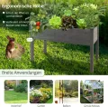 COSTWAY Hochbeet Holz, Anzuchtbeet groß, Frühbeet Pflanzkübel Pflanzkasten, Blumenkübel Kräuterbeet Pflanztrog, Pflanzbeet im Garten Balkon außen, 125 x 59 x 76 cm (Grau) - Thumbnail 6