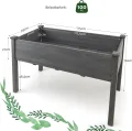 COSTWAY Hochbeet Holz, Anzuchtbeet groß, Frühbeet Pflanzkübel Pflanzkasten, Blumenkübel Kräuterbeet Pflanztrog, Pflanzbeet im Garten Balkon außen, 125 x 59 x 76 cm (Grau) - Thumbnail 7