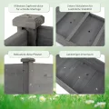 COSTWAY Hochbeet Holz, Anzuchtbeet groß, Frühbeet Pflanzkübel Pflanzkasten, Blumenkübel Kräuterbeet Pflanztrog, Pflanzbeet im Garten Balkon außen, 125 x 59 x 76 cm (Grau) - Thumbnail 2