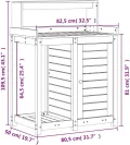 Pflanzbank für den Außenbereich, Pflanztisch aus Holz mit Ablage und Aufbewahrungsschrank, Gartenpflanztisch, Arbeitsstation für Garten, Terrasse, Gewächshaus, 82,5 x 50 x 109,5 cm, Hellbraun - Thumbnail 5