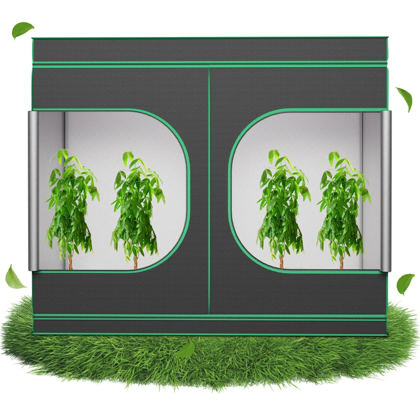 Aufun Grow Zelt für Pflanzen Zuchtzelt Gewächshaus Box Zuchtschrank Anzucht Gemüse Kräuter Grow Schrank, Indoor Anbauzelt, Growroom für Blumen klein Tomaten Hydro Green, Größe:240x120x200cm - Bild 1