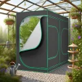 Aufun Grow Zelt für Pflanzen Zuchtzelt Gewächshaus Box Zuchtschrank Anzucht Gemüse Kräuter Grow Schrank, Indoor Anbauzelt, Growroom für Blumen klein Tomaten Hydro Green, Größe:240x120x200cm - Thumbnail 8