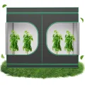Aufun Grow Zelt für Pflanzen Zuchtzelt Gewächshaus Box Zuchtschrank Anzucht Gemüse Kräuter Grow Schrank, Indoor Anbauzelt, Growroom für Blumen klein Tomaten Hydro Green, Größe:240x120x200cm - Thumbnail 1