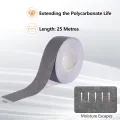 Kantenverschlussband für Hohlkammerplatten, Antidust Klebeband Stegplatten, Antistaubband für Gewächshaus Platten, Doppelstegplatten, Polycarbonatplatten - 5cm x 25m x 1 rolle, grau - Thumbnail 5