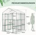 COSTWAY Gewächshaus, begehbares Foliengewächshaus mit 8 Regalen, Tomatenhaus mit PVC-Abdeckung & robustem Metallrahmen, Tomatengewächshaus für Tomaten, Gemüse, Pflanzen, 139 x 144 x 195 cm - Thumbnail 6