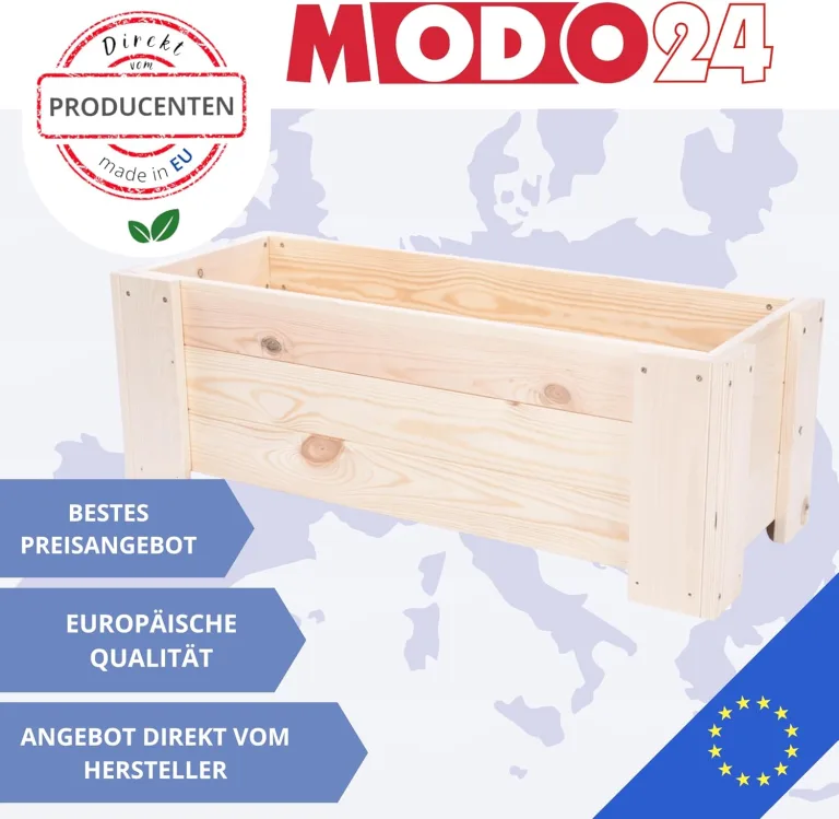 Pflanzkübel aus Holz, Hochbeet mit Schutzfolie, Kiefernholz Pflanzkasten Blumenkasten für Outdoor Garten Terrasse Balkon, Wetterfest, Stabil & Dekorativ, 30x137x33 cm Farbe: Braun imprägniert – Bild 7