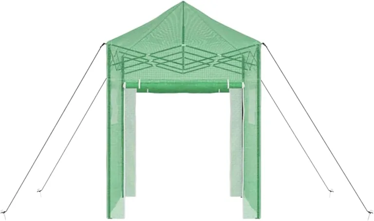 Gecheer Gewächshaus mit Dach Grün 200 x 200 x 300 cm Stahl, Gewächshaus Treibhaus Tomatenhaus Frühbeet Pflanzenhaus für Gurken – Bild 6