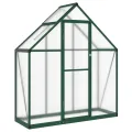 Refined Gewächshaus mit Fundamentrahmen Grün 169x58x195 cm Aluminimum - Thumbnail 2