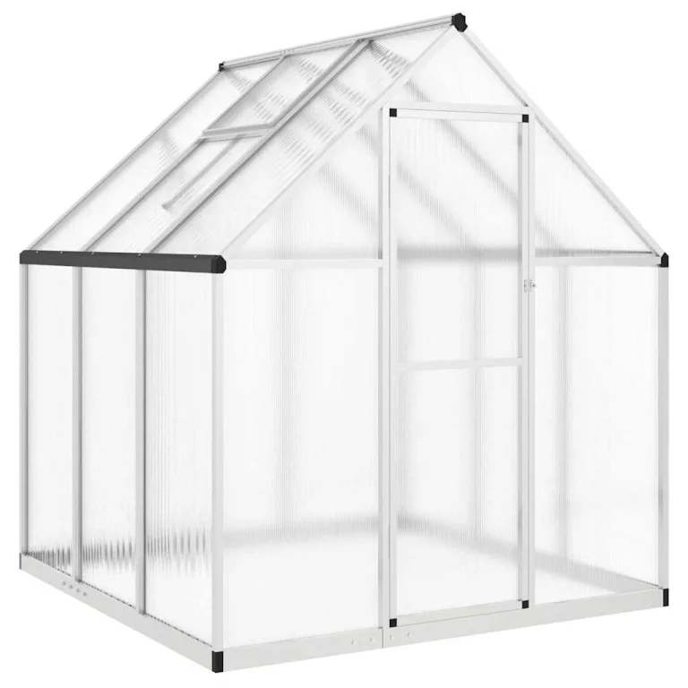 Refined Gewächshaus mit Fundamentrahmen Silbern 169x169x195 cm Alu – Bild 2