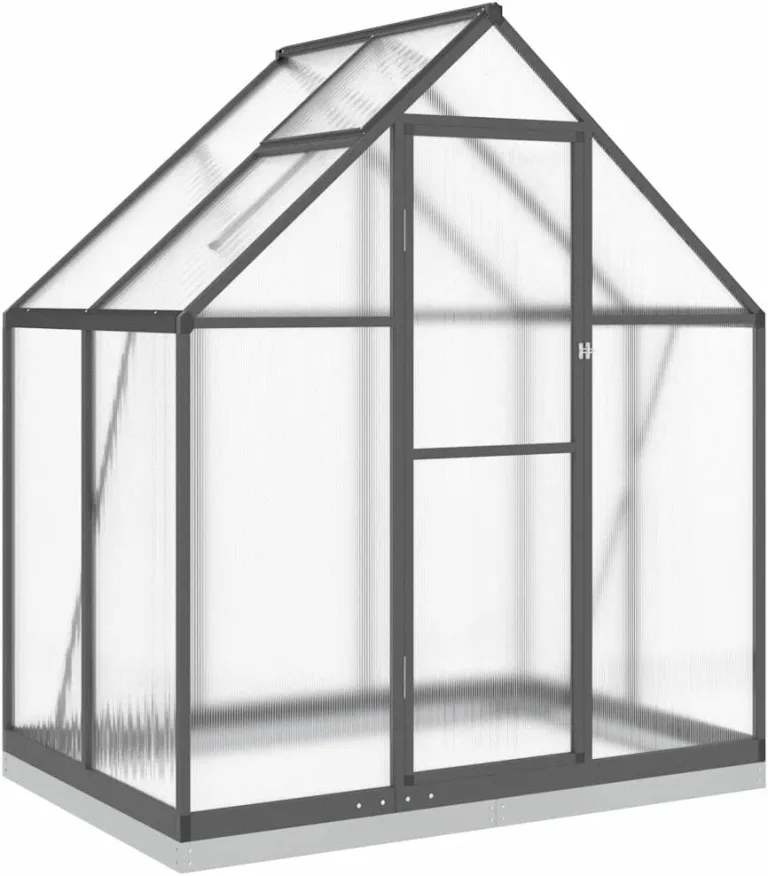 Refined Gewächshaus mit Fundamentrahmen Anthrazit 169x114x202 cm Alu – Bild 3