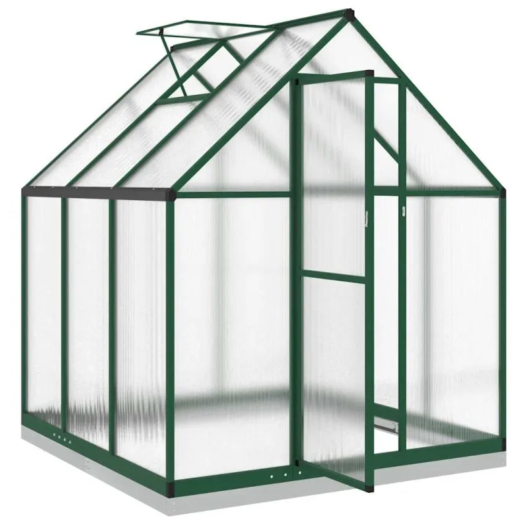 Refined Gewächshaus mit Fundamentrahmen Grün 169x169x202 cm Aluminimum – Bild 6