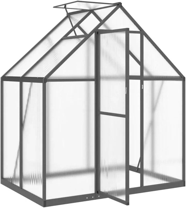 Refined Gewächshaus mit Fundamentrahmen Anthrazit 169x114x195 cm Alu – Bild 7