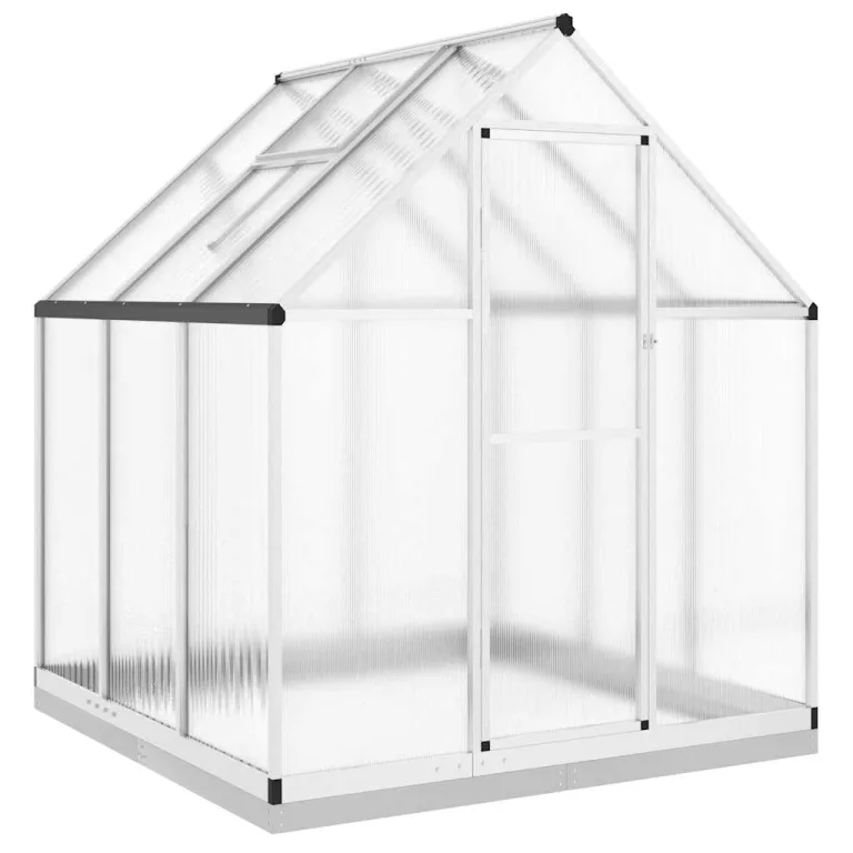Refined Gewächshaus mit Fundamentrahmen Silbern 169x169x202 Aluminimum – Bild 2