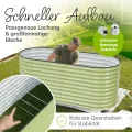 Hochbeet Metall 200x80x78 cm I Gartenbeet aus verzinktem Stahl I Pflanzbeet wetterfest & rostfrei I Ovales Gemüsebeet für Garten & Terasse I Hochbeet Bausatz ohne Boden (Salbei) - Thumbnail 4