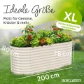 HOFGARTEN Hochbeet Metall 200x80x78 cm - Hochwertiges Gartenbeet aus Zn-Al-Mg Stahl - wetterfest & rostgeschützt - Ergonomisches Gärtnern - Modell QuickGrow XL (Cremeweiß) - Thumbnail 3