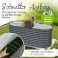 Hochbeet Metall 200x80x78 cm I Gartenbeet aus verzinktem Stahl I Pflanzbeet wetterfest & rostfrei I Ovales Gemüsebeet für Garten & Terasse I Hochbeet Bausatz ohne Boden (Anthrazit) - Thumbnail 4