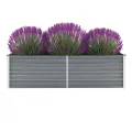 Pflanzenbeet Wetterfestes Stahlblech Hochbeet für Gemüse Erhöhte Extragroße Gemüsebeet Frühbeet Gartenbeet Blumenkasten für Garten Verzinkter Stahl 320x80x77 cm Grau - Thumbnail 10
