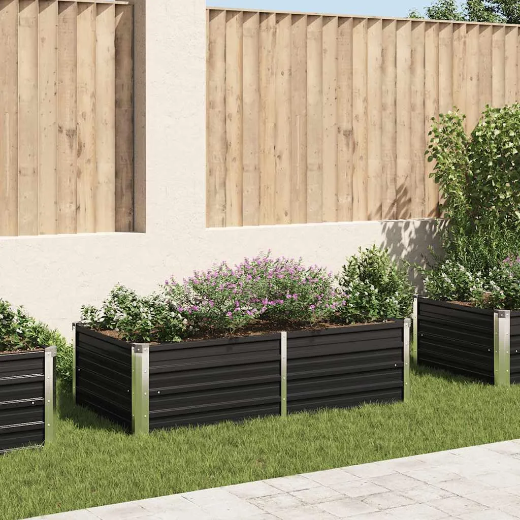 Hochbeet Metall Premium hochbeet Balkon oder Garten Pflanzkasten Hochbeete-Kit Kräuterbeet Balkon Hochbeet Hochbeete für Garten 160 x 80 x 45 cm Verzinkter Anthrazit - Bild 1