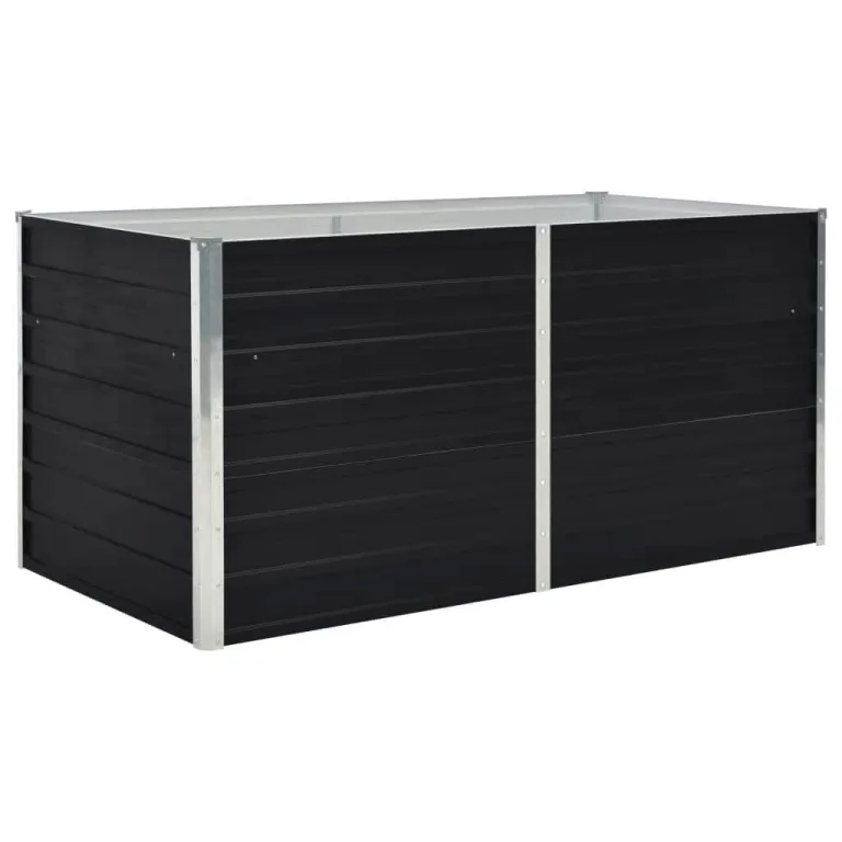 Hochbeet Metall Premium hochbeet Balkon oder Garten Pflanzkasten Hochbeete-Kit Kräuterbeet Balkon Hochbeet Hochbeete für Garten 160 x 80 x 45 cm Verzinkter Anthrazit – Bild 2