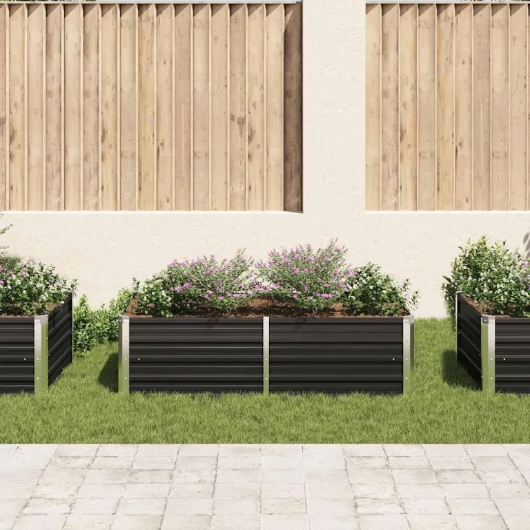 Hochbeet Metall Premium hochbeet Balkon oder Garten Pflanzkasten Hochbeete-Kit Kräuterbeet Balkon Hochbeet Hochbeete für Garten 160 x 80 x 45 cm Verzinkter Anthrazit – Bild 3