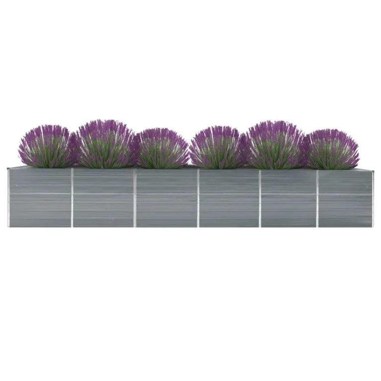 Hochbeet aus Metall Modulares Hochbeete-Kit Rostfreie Hochbeete für Garten aus Premium Zn-Al-Mg Stahl Hoch Gemüsebeet 480x80x77 cm Grau – Bild 2