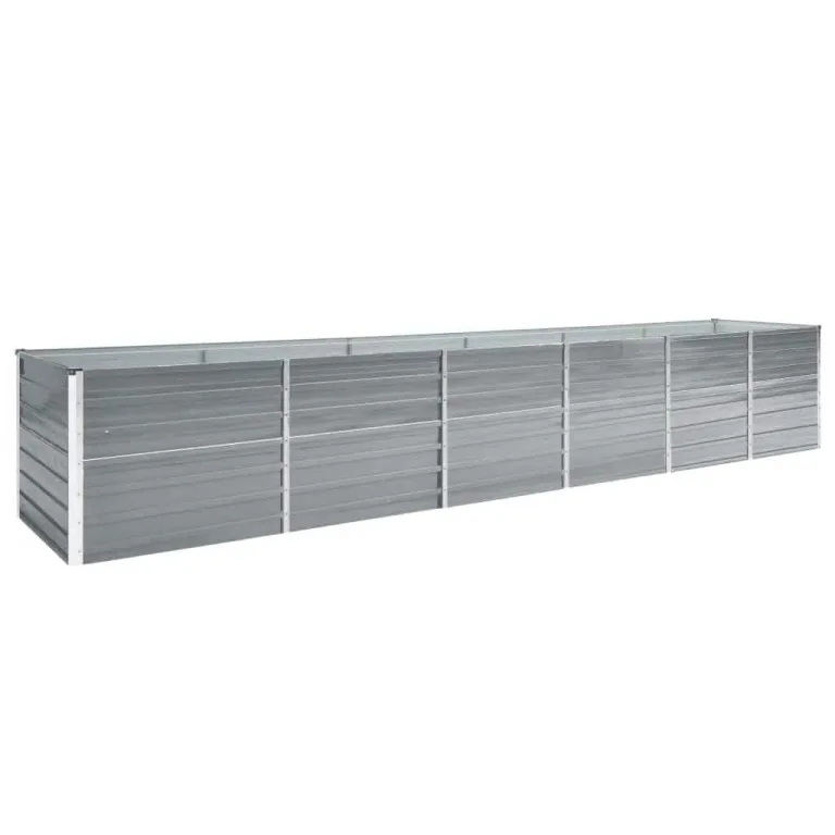 Hochbeet aus Metall Modulares Hochbeete-Kit Rostfreie Hochbeete für Garten aus Premium Zn-Al-Mg Stahl Hoch Gemüsebeet 480x80x77 cm Grau – Bild 1