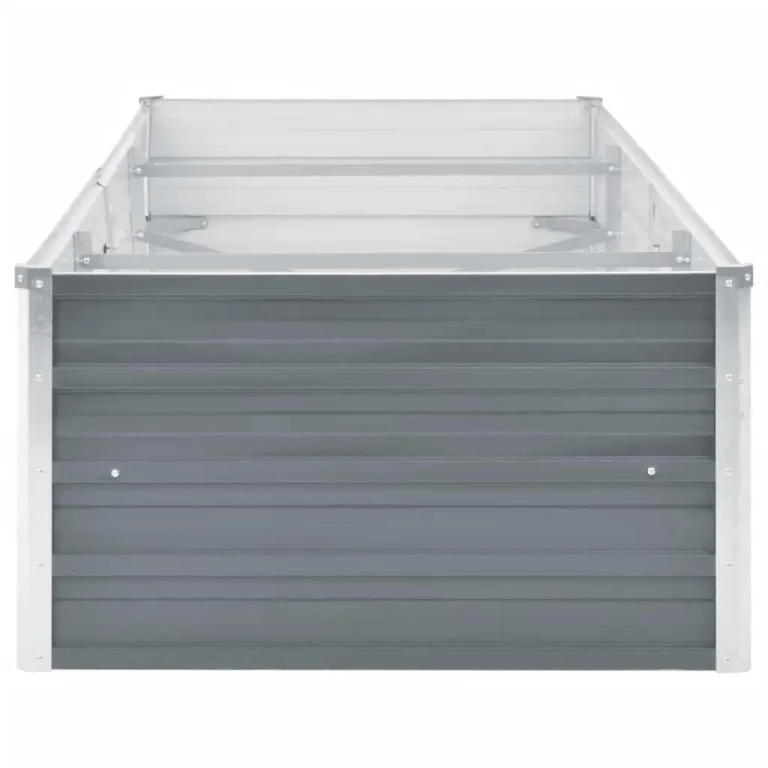 Garten-Hochbeet Wetterfestes Stahlblech Hochbeet für Gemüse Erhöhte Extragroße Gemüsebeet Frühbeet Gartenbeet Pflanzkübel Blumenkasten für Garten Stahl 240x80x45 cm Grau – Bild 4