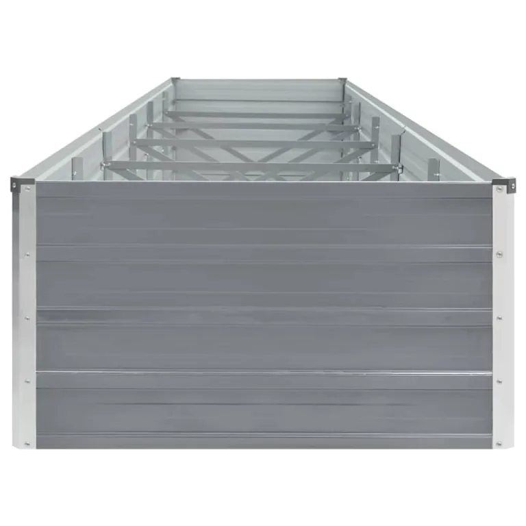 Pflanzenbeet Wetterfestes Hochbeet für Gemüse Erhöhte Extragroße Gemüsebeet Frühbeet Gartenbeet Pflanzkübel Blumenkasten für Garten Verzinkter Stahl 480x80x45 cm Grau – Bild 4
