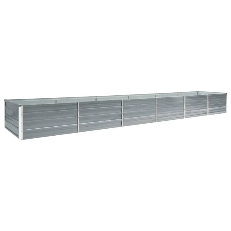 Pflanzenbeet Wetterfestes Hochbeet für Gemüse Erhöhte Extragroße Gemüsebeet Frühbeet Gartenbeet Pflanzkübel Blumenkasten für Garten Verzinkter Stahl 480x80x45 cm Grau – Bild 1