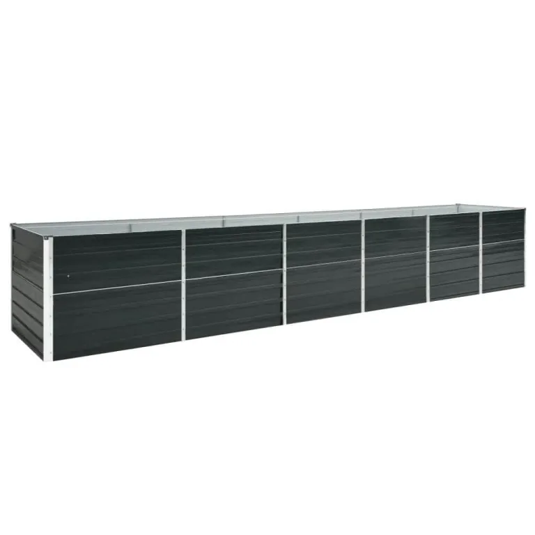 Hochbeet Metall Hochbeete-Kit für Beet Hochbeet Garten Wetterfest Kräuterbeet Frühbeet Gemüsebeet zur Anzucht als Blumenkasten Verzinkter Stahl 480x80x77 cm Anthrazit – Bild 2