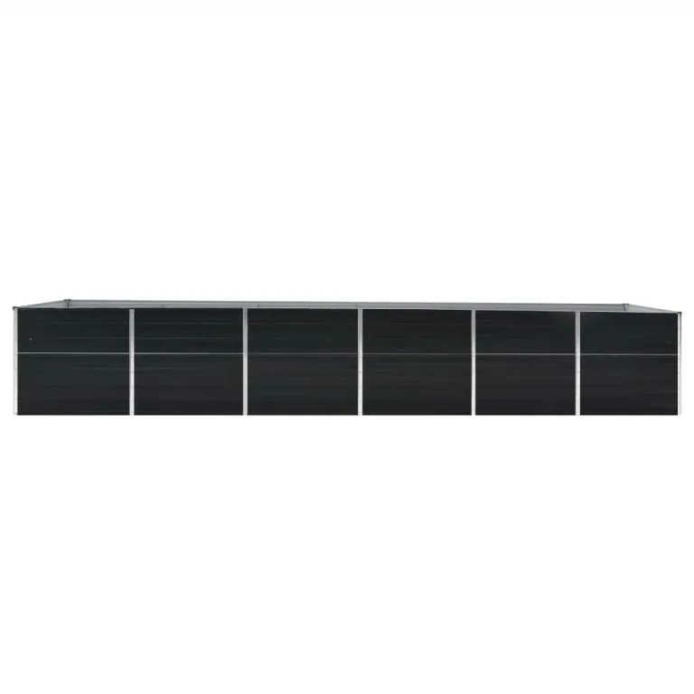 Hochbeet Metall Hochbeete-Kit für Beet Hochbeet Garten Wetterfest Kräuterbeet Frühbeet Gemüsebeet zur Anzucht als Blumenkasten Verzinkter Stahl 480x80x77 cm Anthrazit – Bild 5
