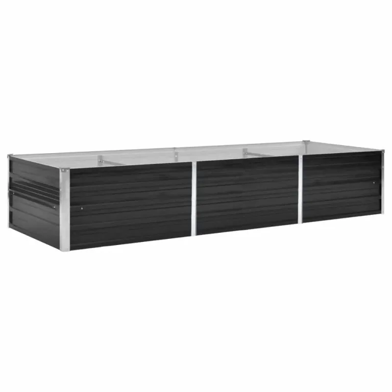 Hochbeet Metall Gartenbeet aus Verzinktem Stahl Pflanzbeet Wetterfest & Rostfrei Rechteckiges Gemüsebeet für Garten & Terrasse Anthrazit 240 x 80 x 45 cm Verzinkter Stahl – Bild 2
