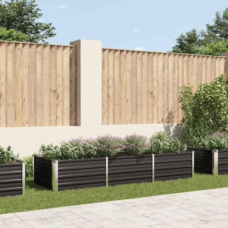 Hochbeet Metall Gartenbeet aus Verzinktem Stahl Pflanzbeet Wetterfest & Rostfrei Rechteckiges Gemüsebeet für Garten & Terrasse Anthrazit 240 x 80 x 45 cm Verzinkter Stahl – Bild 1