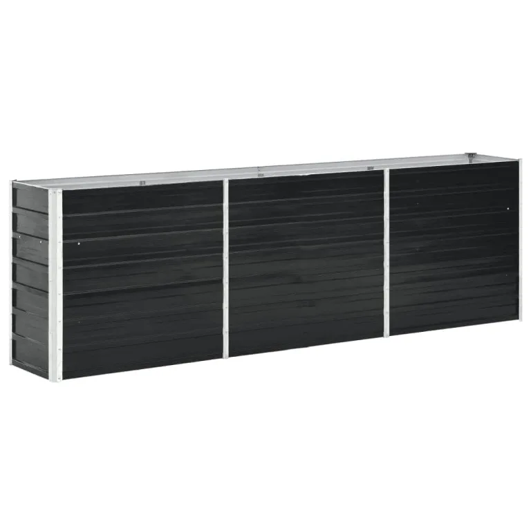 Hochbeet Metall Gartenbeet aus Verzinktem Stahl Pflanzbeet Wetterfest & Rostfrei Rechteckiges Gemüsebeet für Garten & Terrasse Verzinkter 240 x 40 x 77 cm Anthrazit – Bild 2