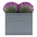 Hochbeet aus Metall Modulares Hochbeete-Kit Rostfreie Hochbeete für Garten aus Premium Zn-Al-Mg Stahl Hoch Gemüsebeet Verzinkter 100x40x77 cm Grau - Thumbnail 1