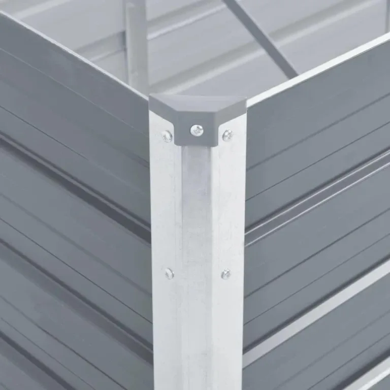 Pflanzenbeet Wetterfestes Stahlblech Hochbeet für Gemüse Erhöhte Extragroße Gemüsebeet Frühbeet Gartenbeet Pflanzkübel Blumenkasten für Garten Stahl 400x80x45 cm Grau – Bild 6