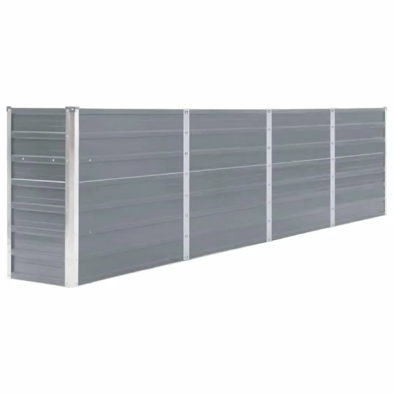 Hochbeet aus Metall Modulares Hochbeete-Kit Rostfreie Hochbeete für Garten aus Premium Zn-Al-Mg Hoch Gemüsebeet 320 x 40 x 77 cm Verzinkter Stahl Grau – Bild 1