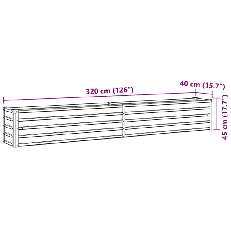 Hochbeet Metall Premium hochbeet Balkon oder Garten Pflanzkasten Hochbeete-Kit Kräuterbeet Balkon Hochbeet Hochbeete für Garten Verzinkter Stahl 320×40×45 cm Anthrazit – Bild 8