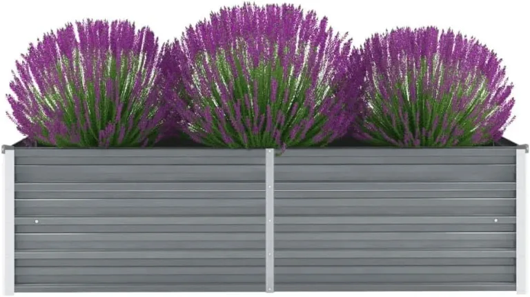 Garten-Hochbeet Pflanzenbeet Wetterfestes Stahlblech Hochbeet für Gemüse Erhöhte Extragroße Gemüsebeet Frühbeet Gartenbeet Pflanzkübel Blumenkasten für Garten 160x40x45 cm Grau – Bild 2