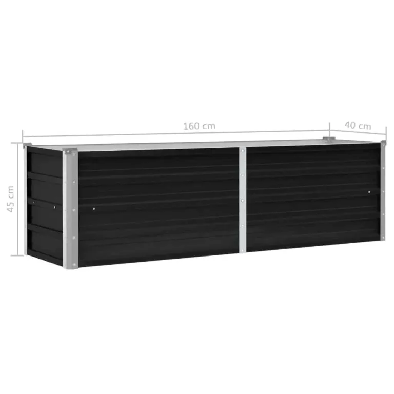 Hochbeet Metall Hochbeete-Kit für Beet Hochbeet Garten Wetterfest Kräuterbeet Frühbeet Gemüsebeet zur Anzucht als Blumenkasten Anthrazit 160 x 40 x 45 cm Verzinkter Stahl – Bild 8