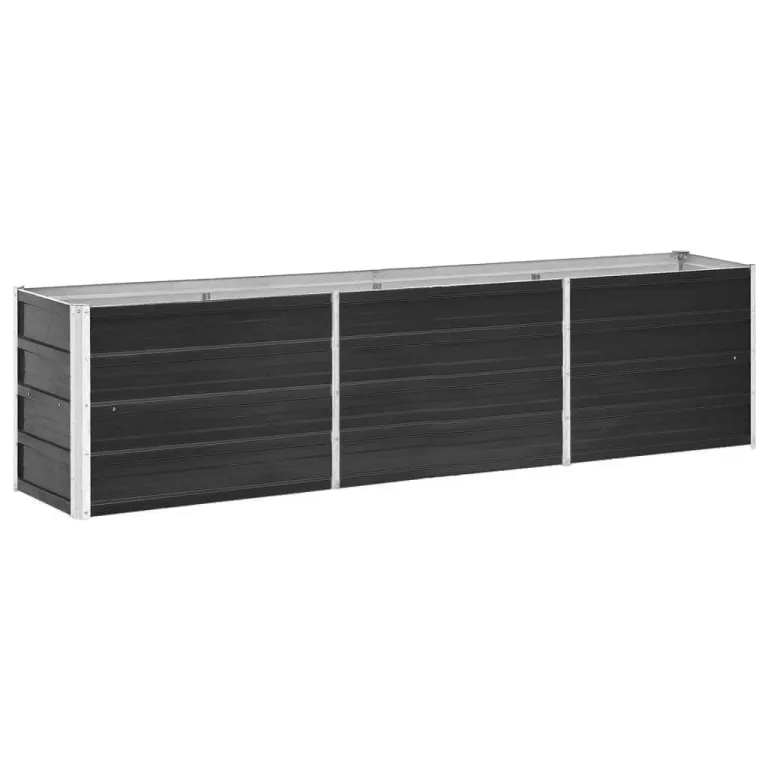 Hochbeet Metall Hochbeete-Kit für Beet Hochbeet Garten Wetterfest Kräuterbeet Frühbeet Gemüsebeet Pflanzenbeet zur Anzucht als Blumenkasten Verzinkter 240×40×45 cm Anthrazit – Bild 2
