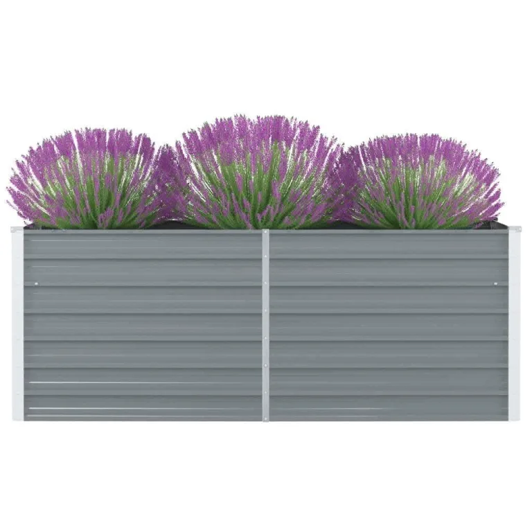 Pflanzenbeet Wetterfestes Stahlblech Hochbeet für Gemüse Erhöhte Extragroße Gemüsebeet Frühbeet Gartenbeet Pflanzkübel Blumenkasten für Garten 160 x 80 x 45 cm Verzinkter Stahl Grau – Bild 1