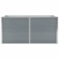Pflanzenbeet Wetterfestes Stahlblech Hochbeet für Gemüse Erhöhte Extragroße Gemüsebeet Frühbeet Gartenbeet Pflanzkübel Blumenkasten für Garten 160 x 80 x 45 cm Verzinkter Stahl Grau - Thumbnail 3