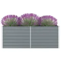 Pflanzenbeet Wetterfestes Stahlblech Hochbeet für Gemüse Erhöhte Extragroße Gemüsebeet Frühbeet Gartenbeet Pflanzkübel Blumenkasten für Garten 160 x 80 x 45 cm Verzinkter Stahl Grau - Thumbnail 1
